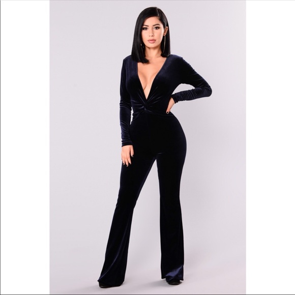 velvet jumpsuit fashion nova